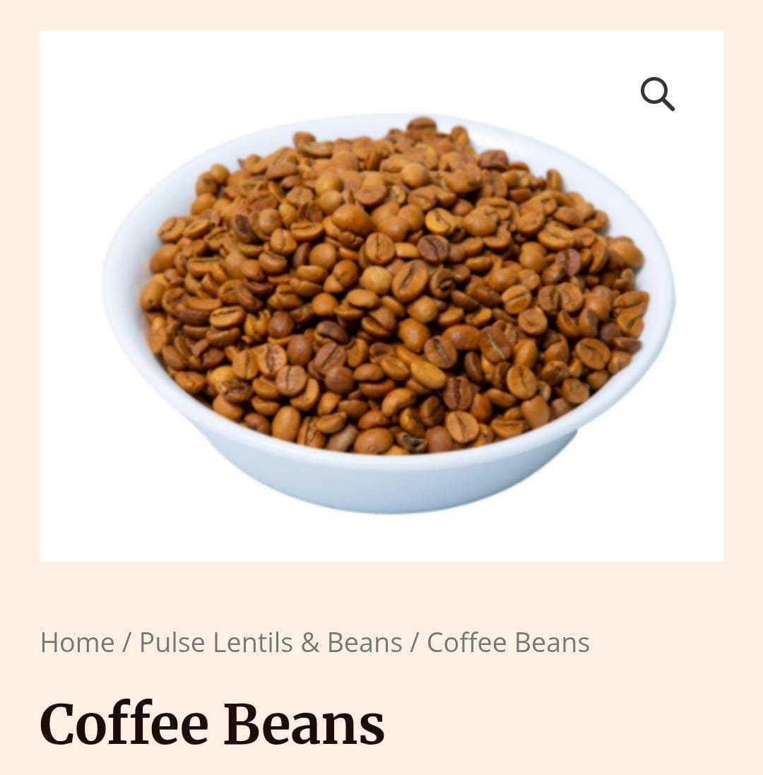 Roasted whole coffee beans